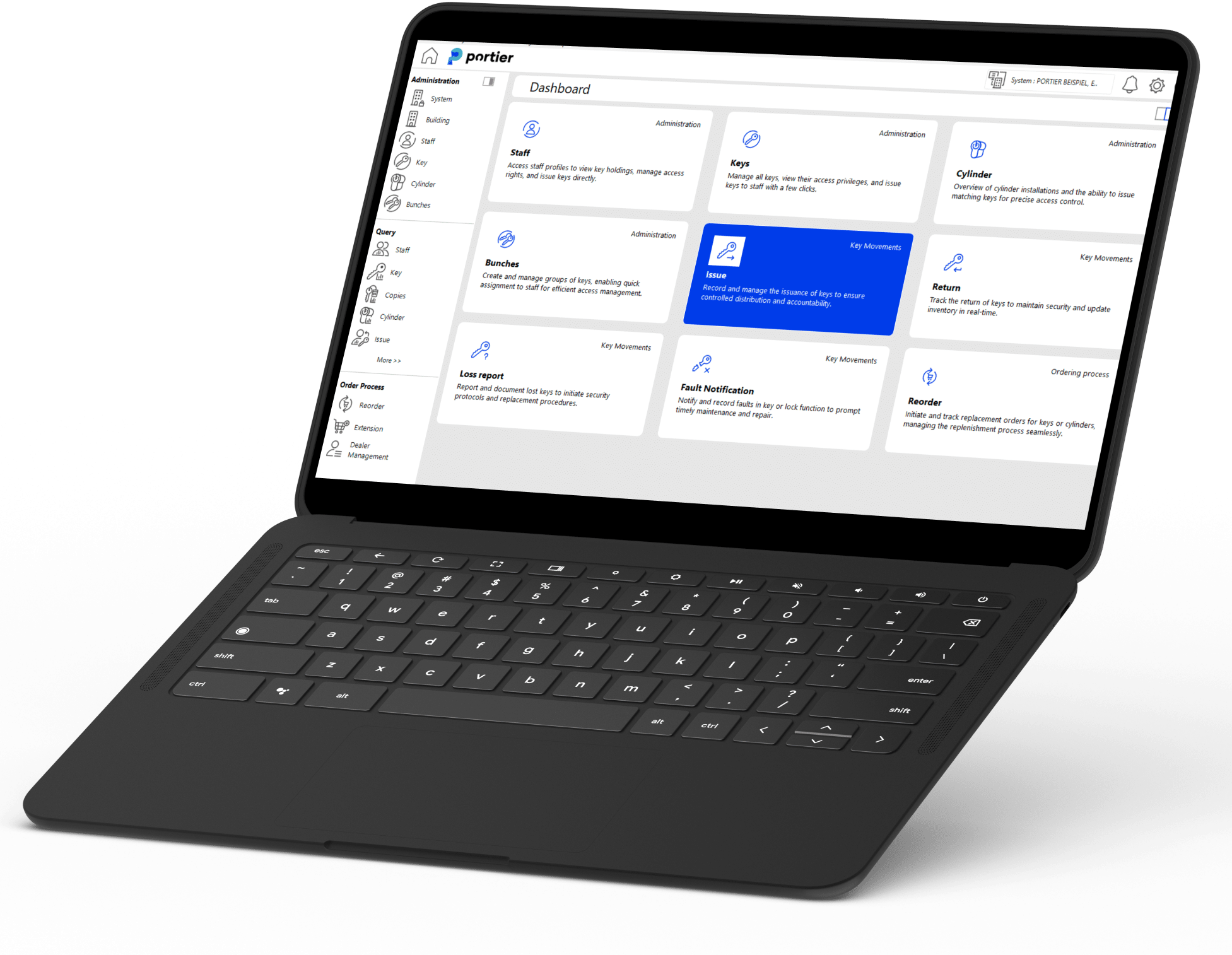 portier Vision 5 desktop application mockup